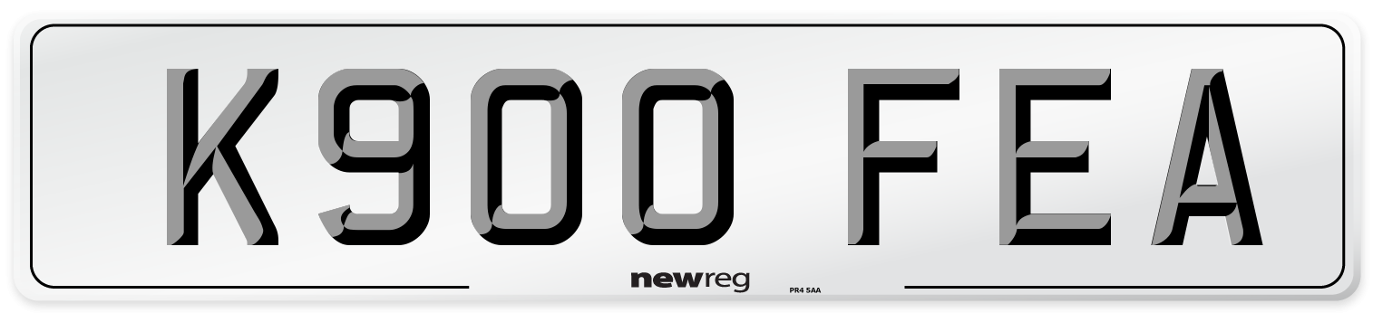 K900 FEA Number Plate from New Reg